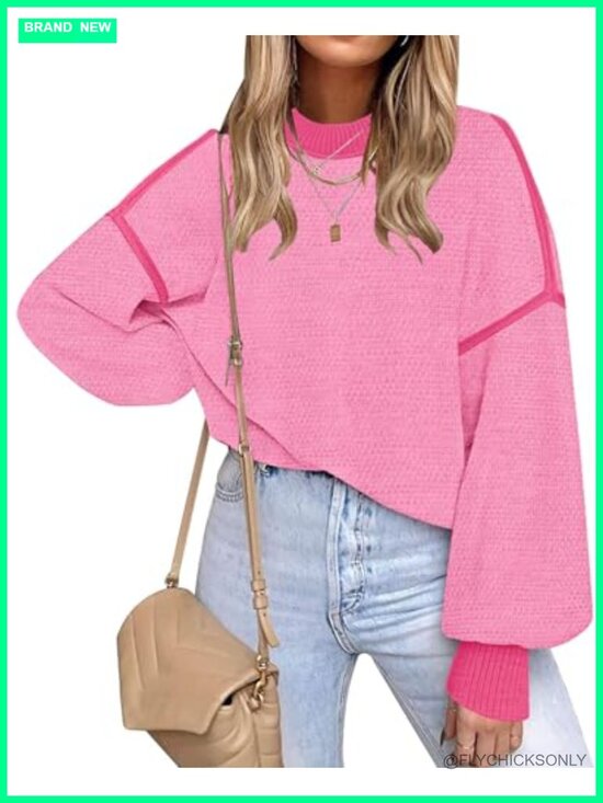 Sweaters - Viscose Nylon Oversized Batwing Sweater